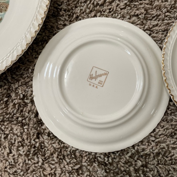 Harkerware USA Since 1840 Currier & Ives Scene Bread/Dessert Plates-Gold Trim - Picture 5 of 6